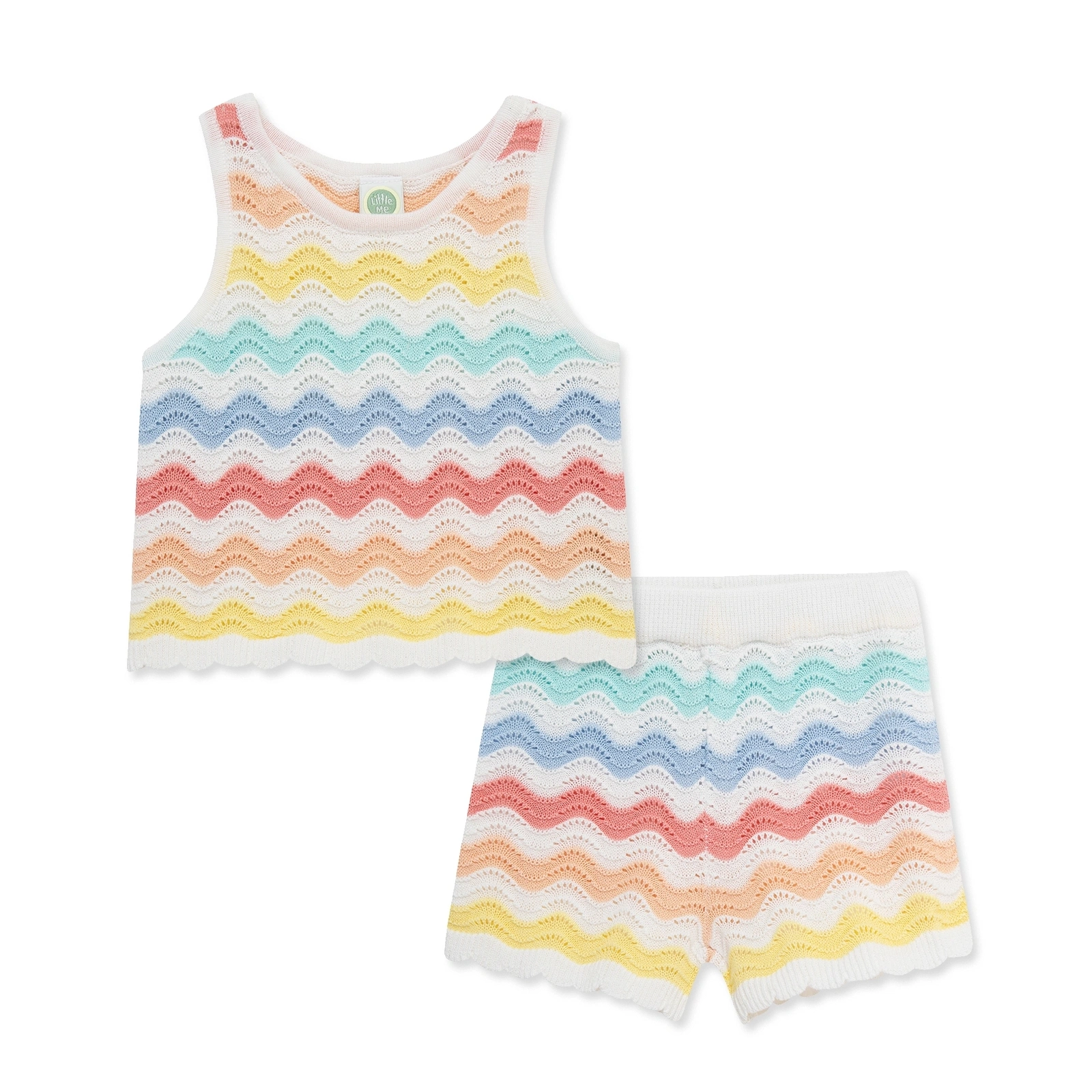 【Little Me】彩虹波浪背心上衣/褲子
