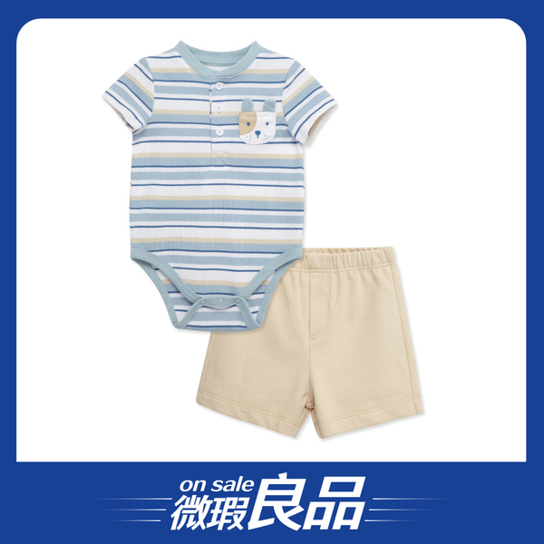 【微瑕良品】【Little Me】小狗短袖連身衣/褲子