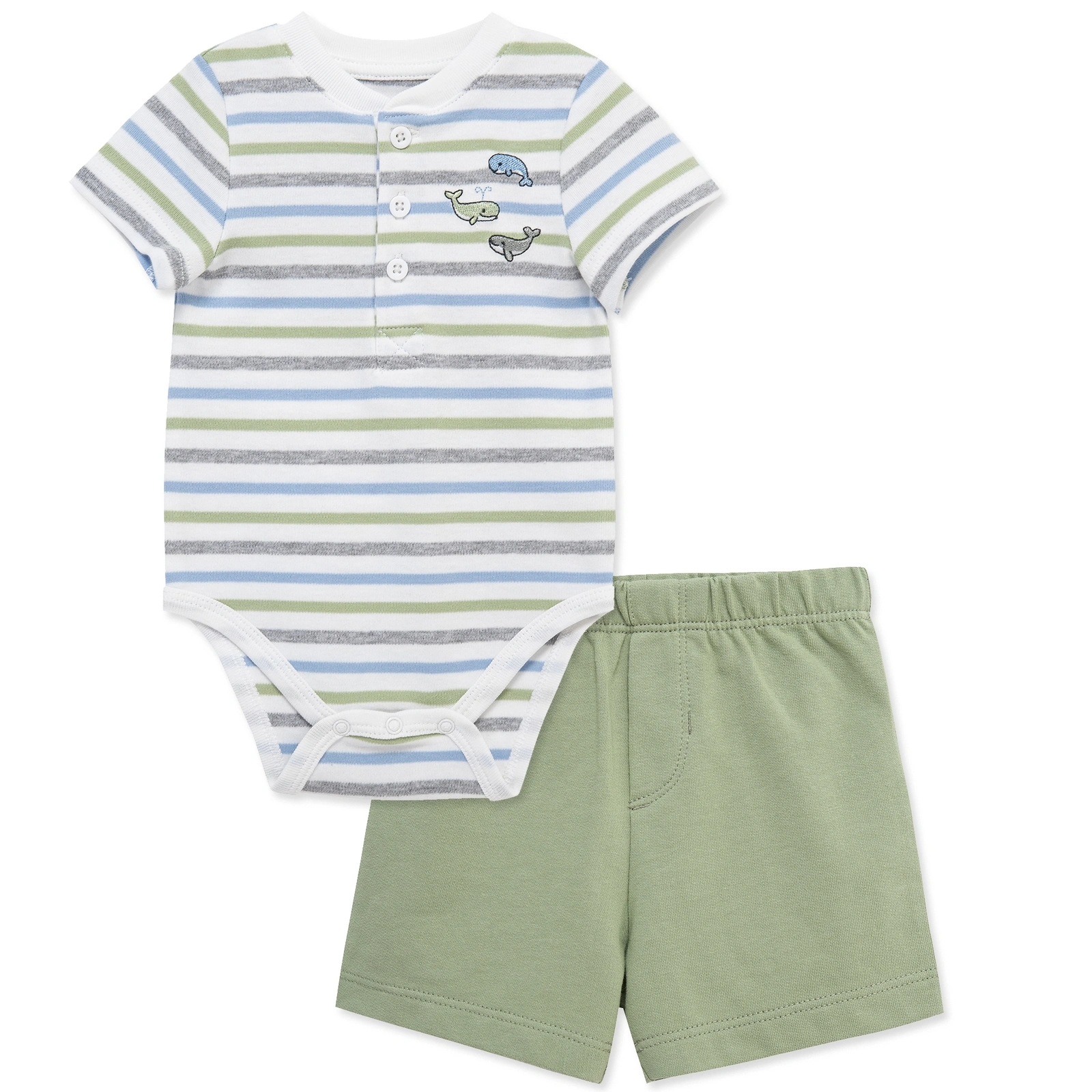 【Little Me】鯨魚短袖連身衣/褲子