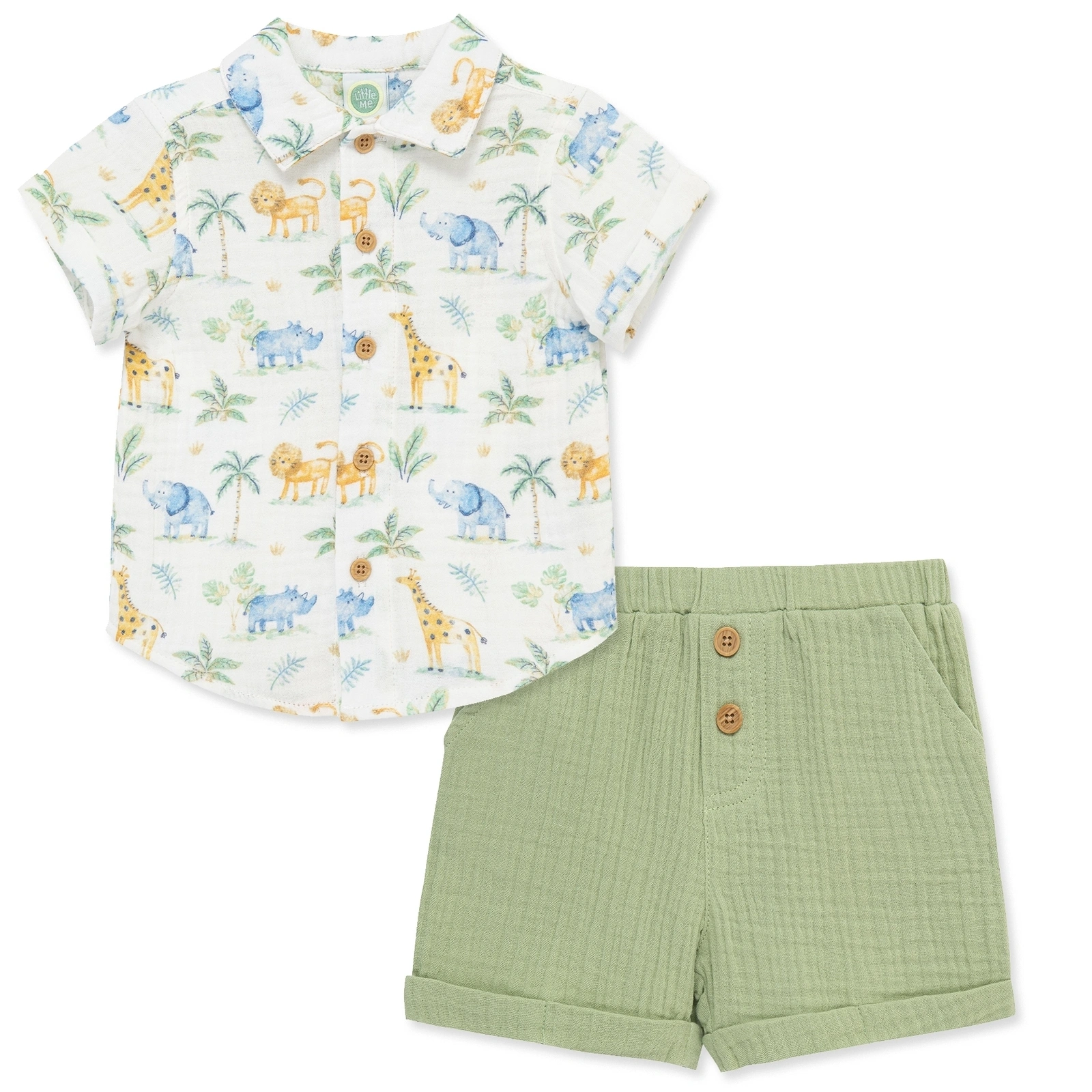 【Little Me】叢林短袖上衣/褲子
