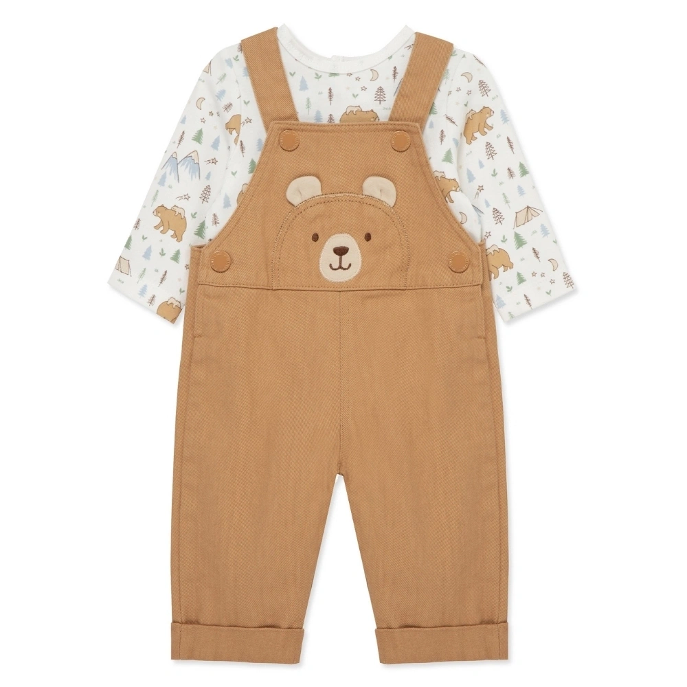 【Little Me】棕熊背帶褲套裝