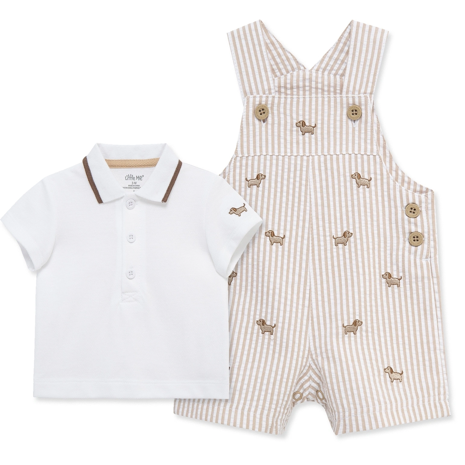 【Little Me】小狗吊帶褲套裝