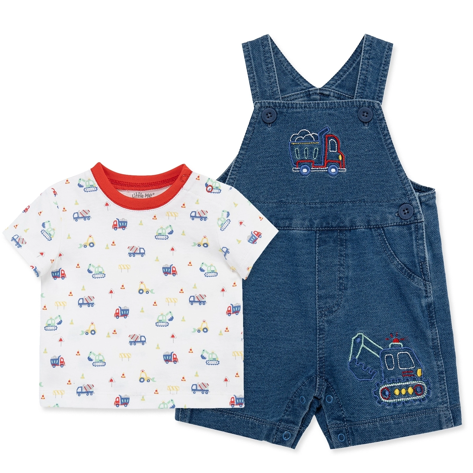 【Little Me】工程車吊帶褲套裝