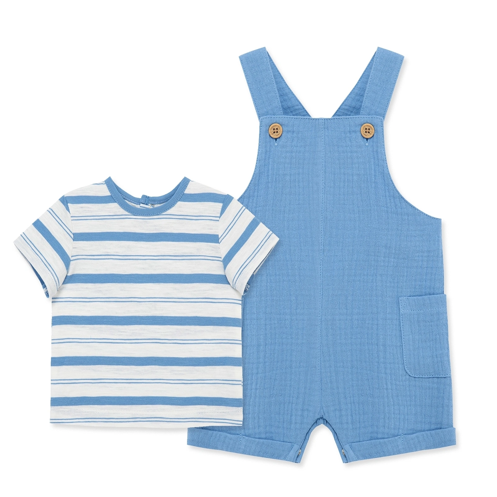 【Little Me】藍色吊帶褲套裝