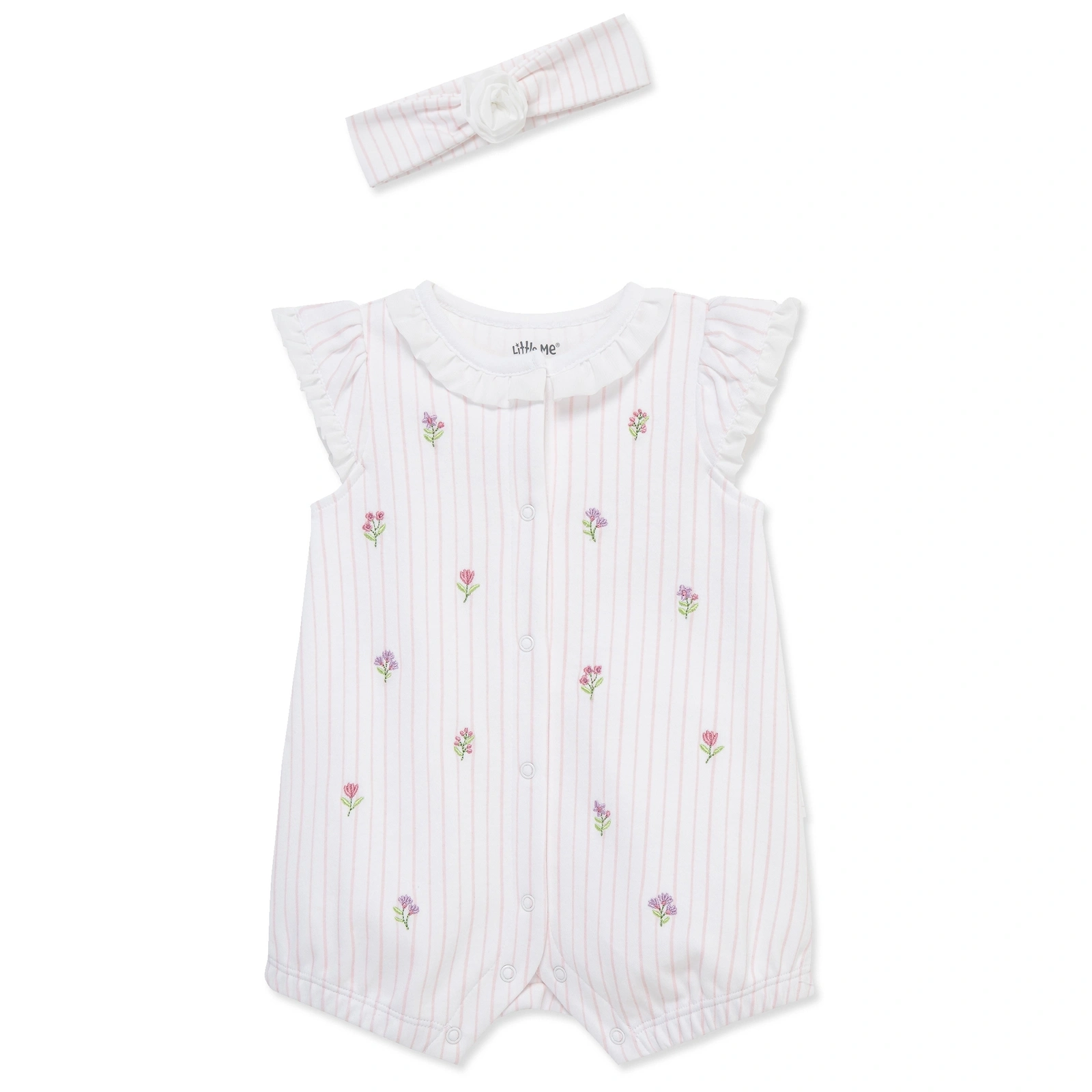 【Little Me】花卉短兔裝/髮帶