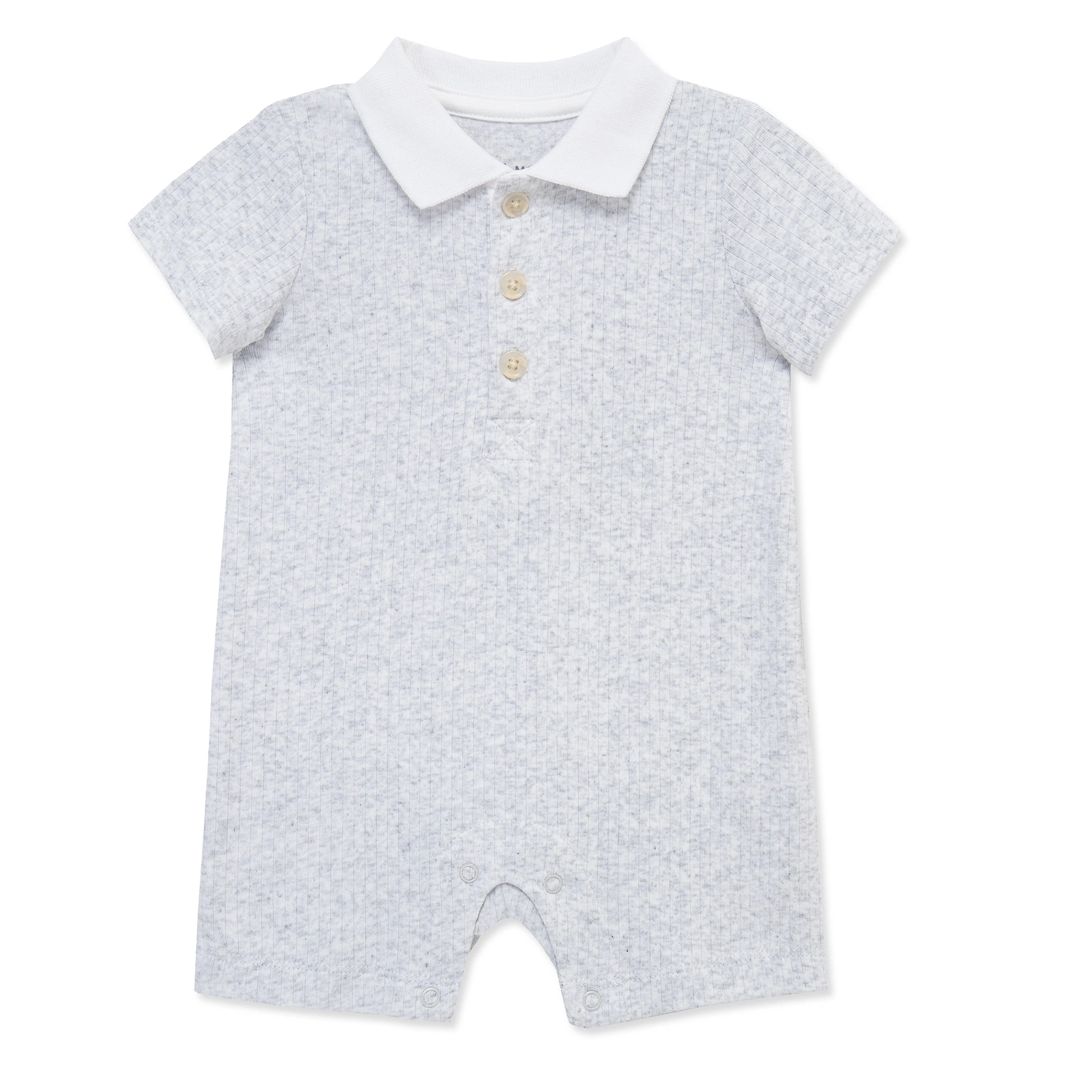 【Little Me】灰色竹纖維POLO短兔裝