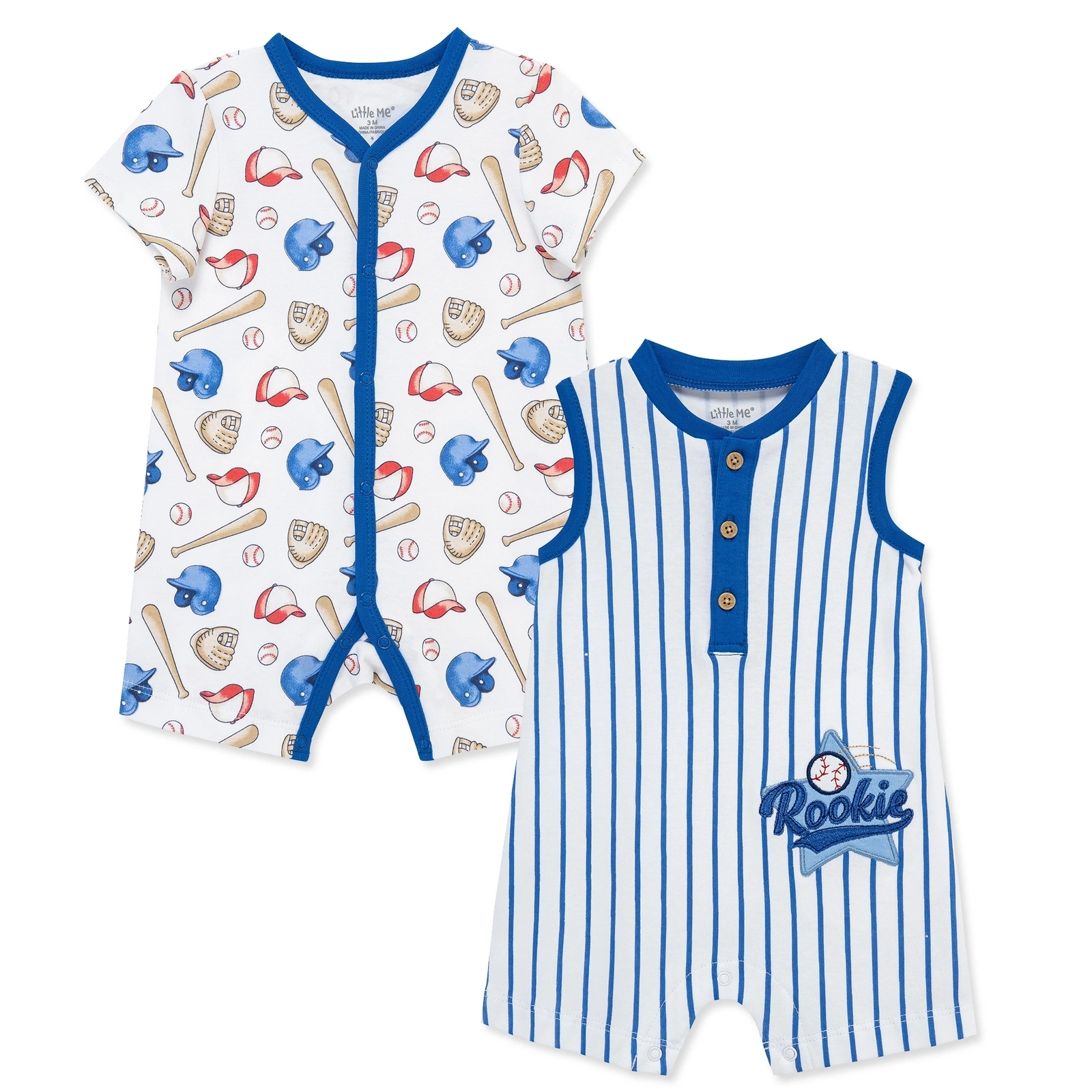 【Little Me】棒球短兔裝二入組