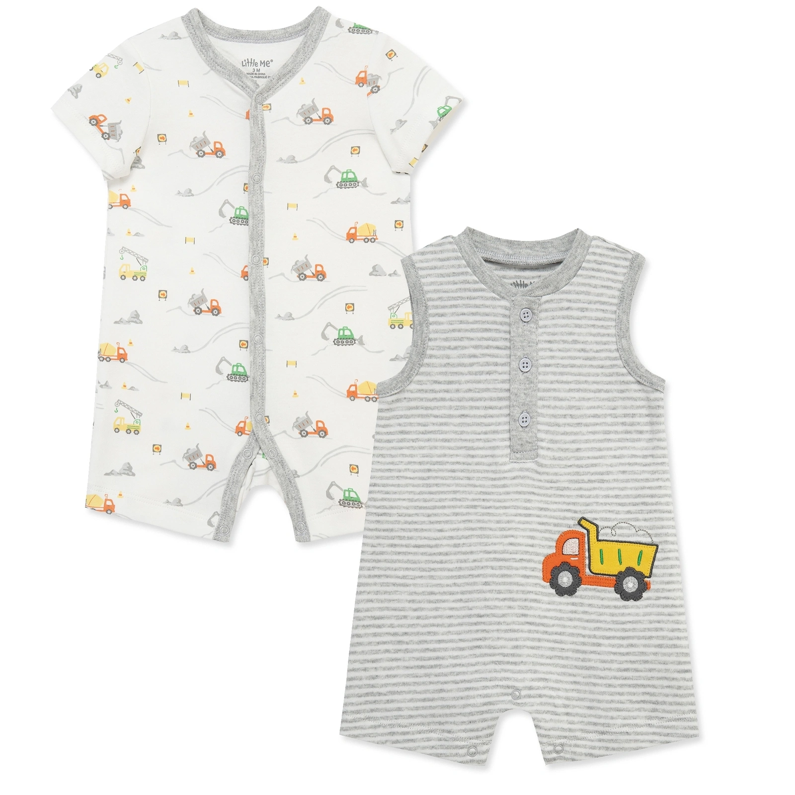 【Little Me】工程車短兔裝二入組