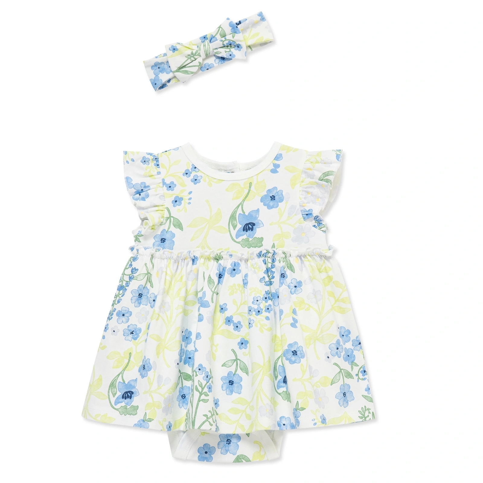 【Little Me】藍鈴花帶裙連身衣/髮帶