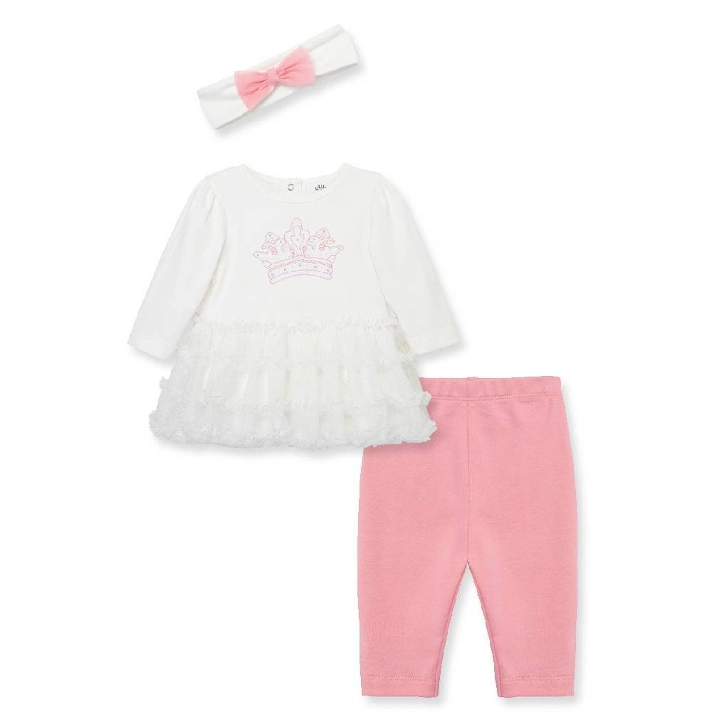 【Little Me】王冠短裙上衣/緊身褲/髮帶