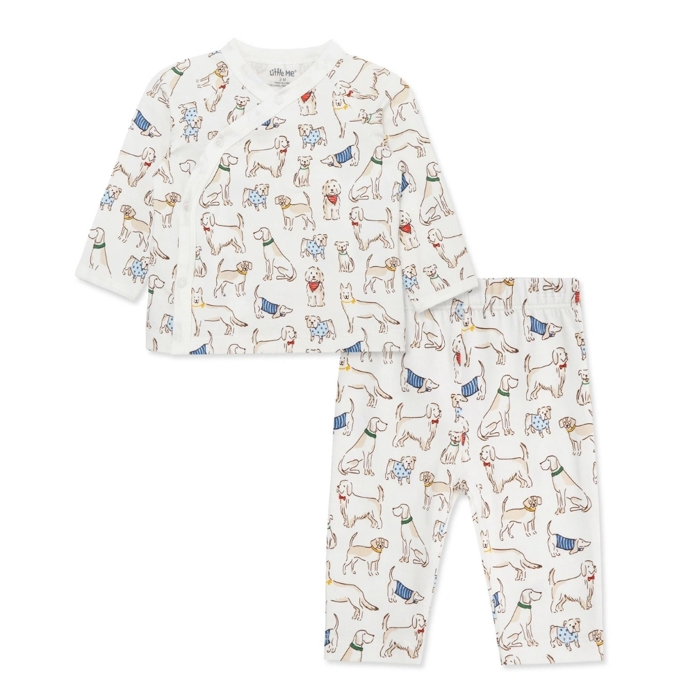 【Little Me】小狗遊行竹纖維肚衣/長褲