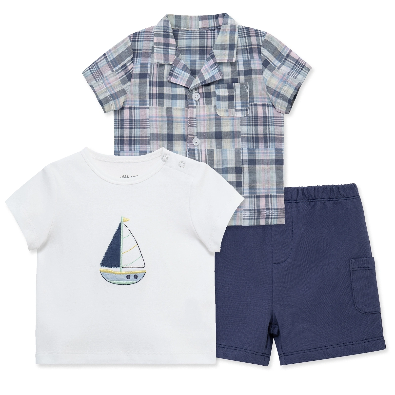 【Little Me】格紋上衣/襯衫/短褲