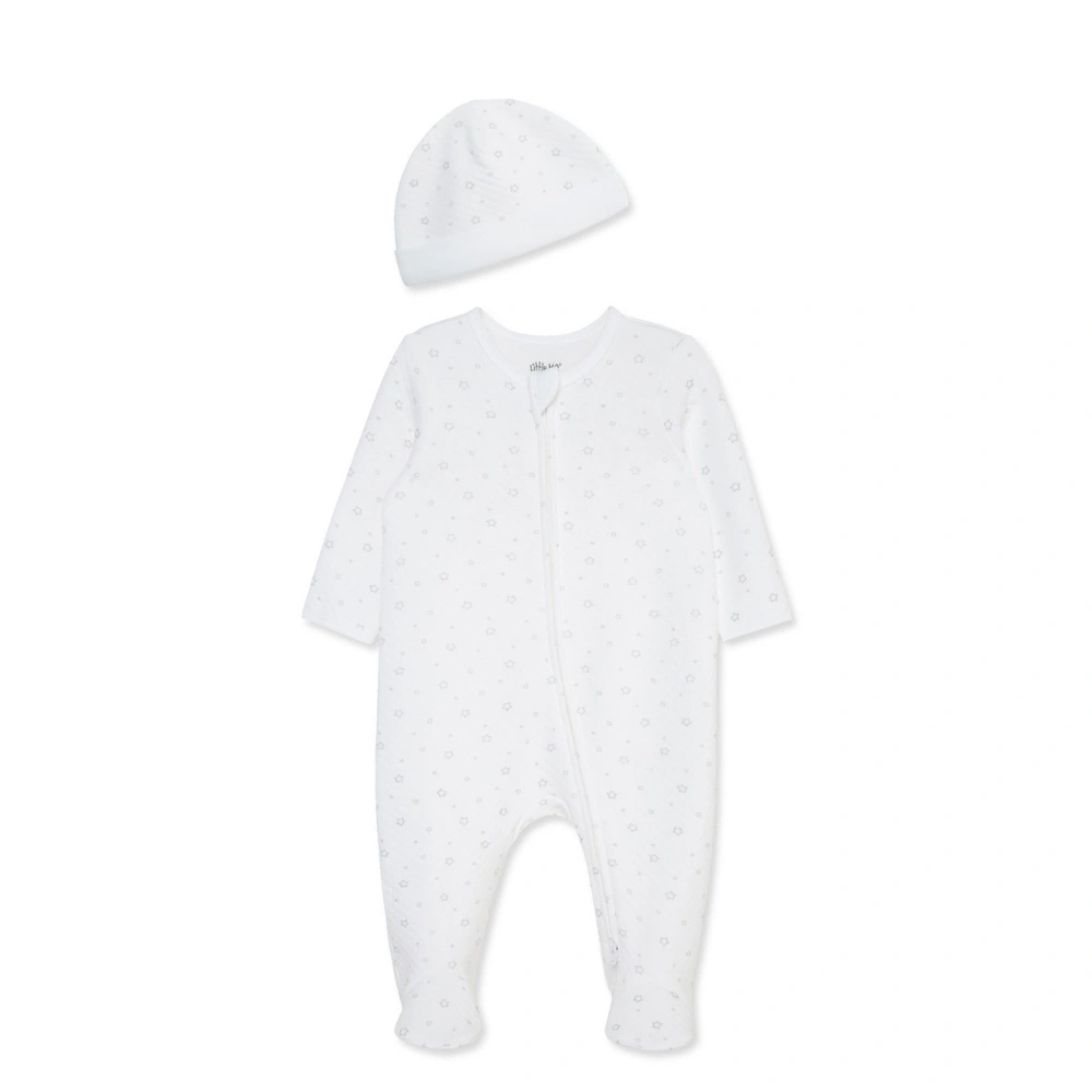 【Little Me】星星有機棉連腳兔裝/帽子