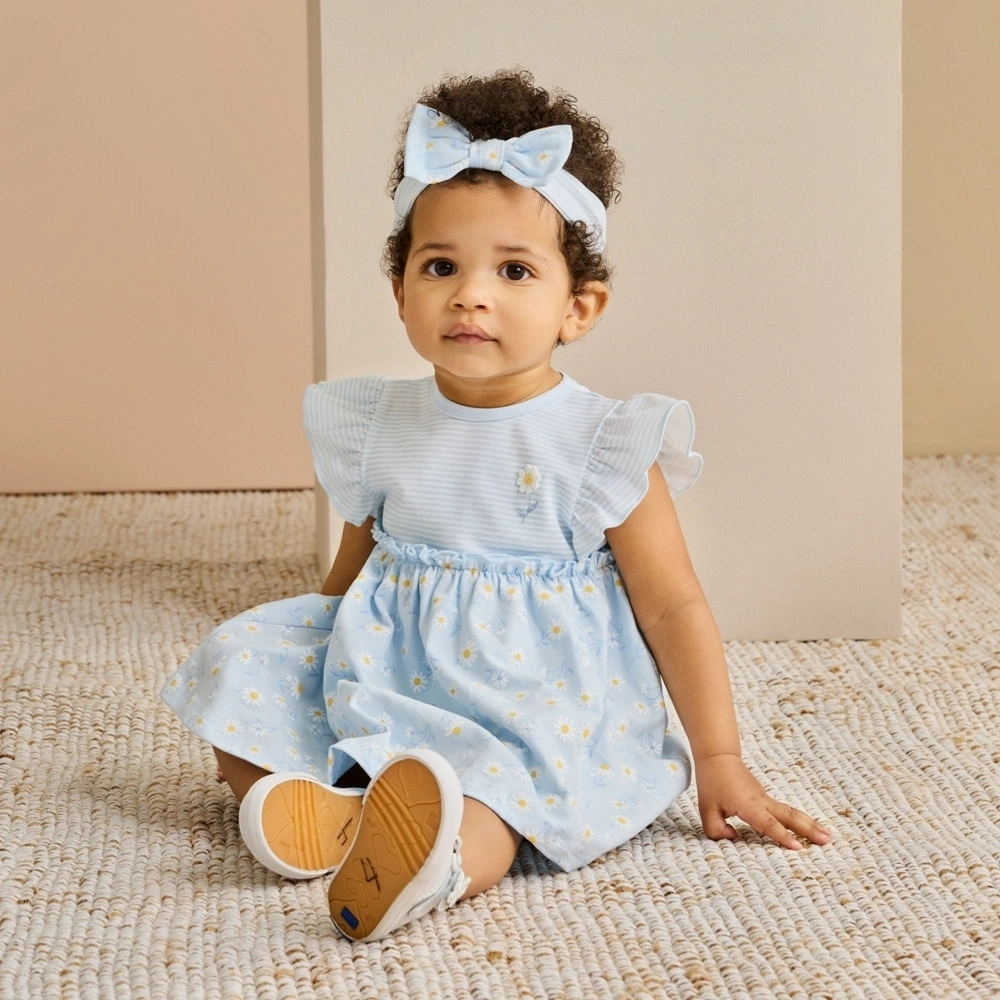 【Little Me】雛菊帶裙連身衣/髮帶