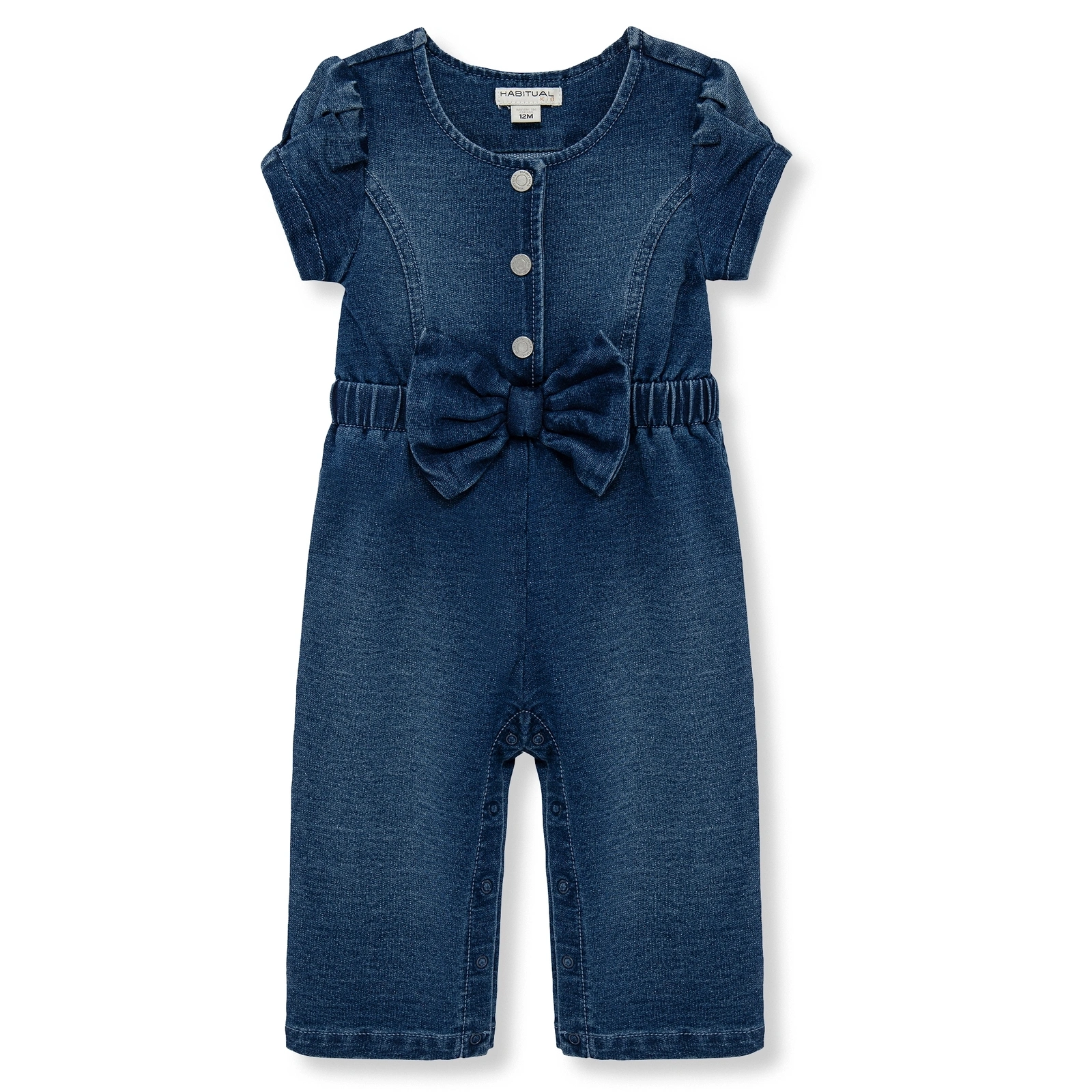 【Little Me】蝴蝶結牛仔連身長褲