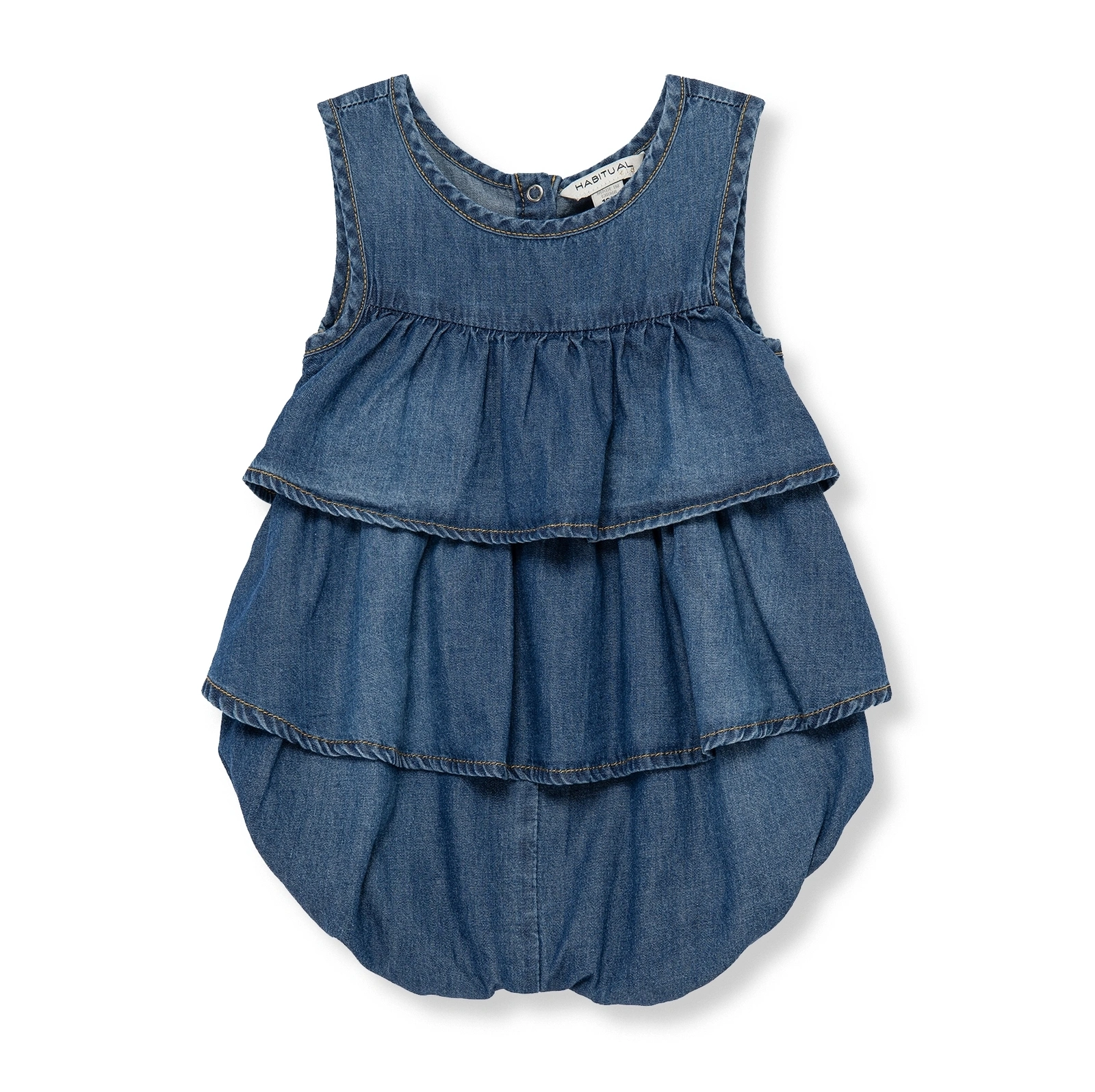 【Little Me】泡泡牛仔連身褲