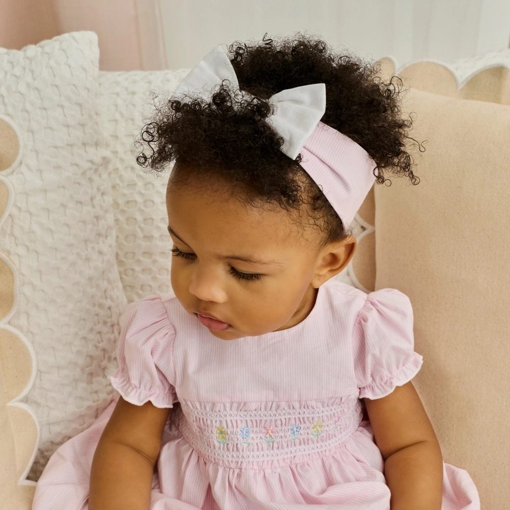 【Little Me】粉嫩抓皺洋裝/襯褲/髮帶