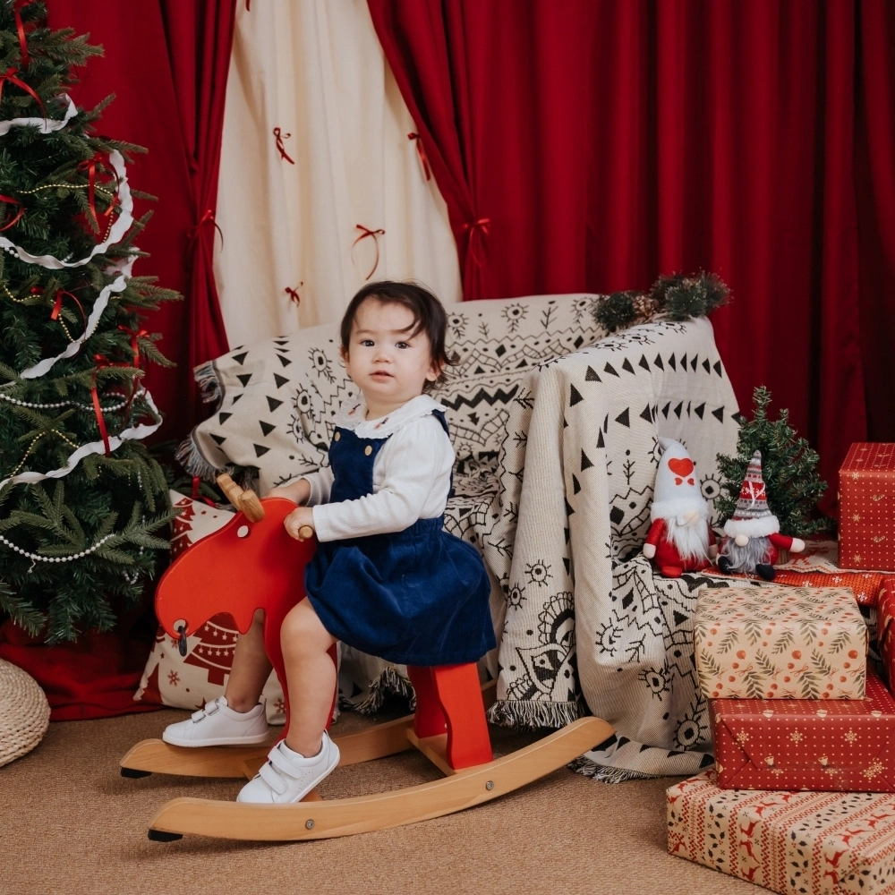 【Little Me】深藍百褶背帶裙組