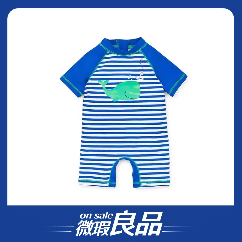 【微瑕良品】【Little Me】鯨魚連身防護泳裝/18M