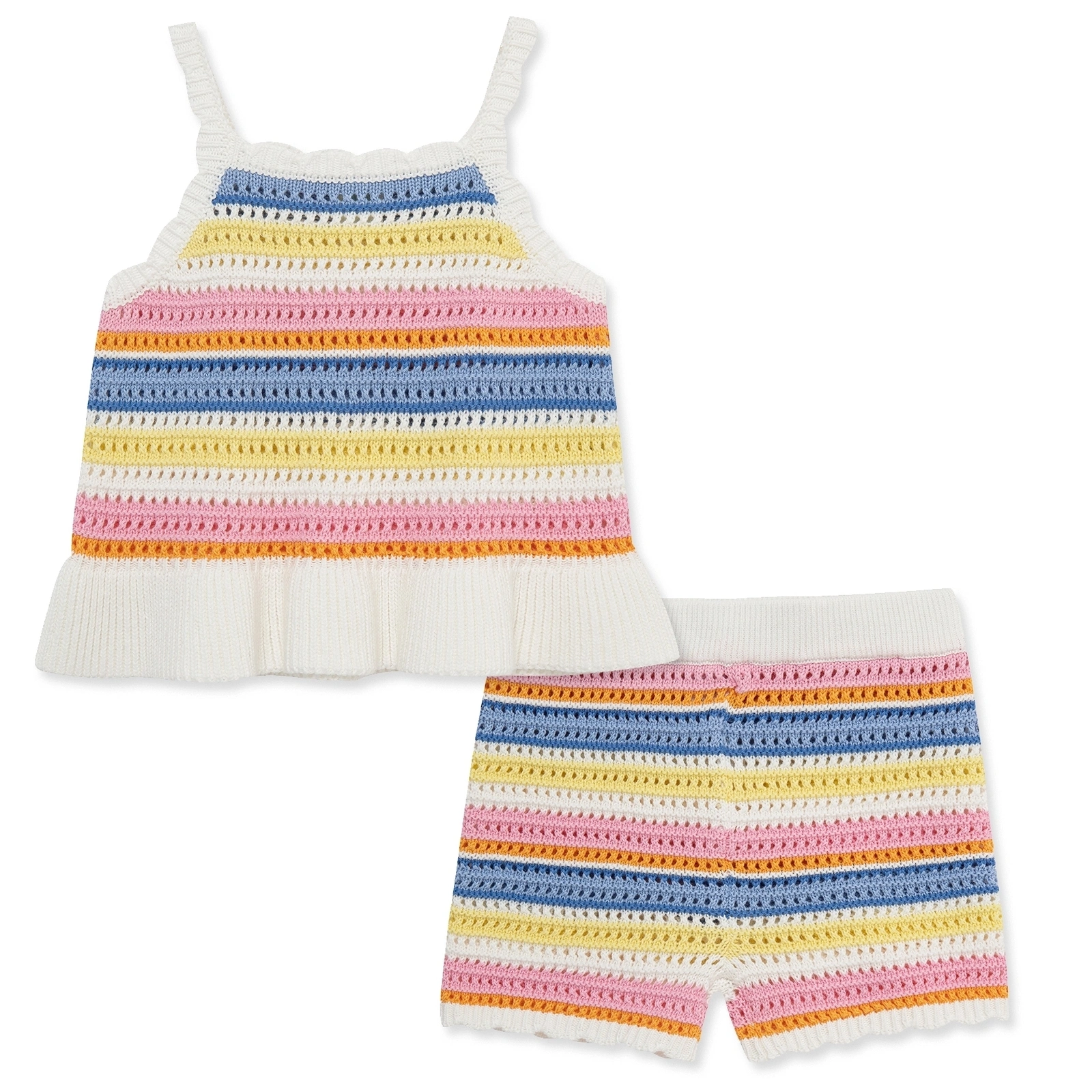 【Little Me】亮麗條紋細肩背心上衣/褲子