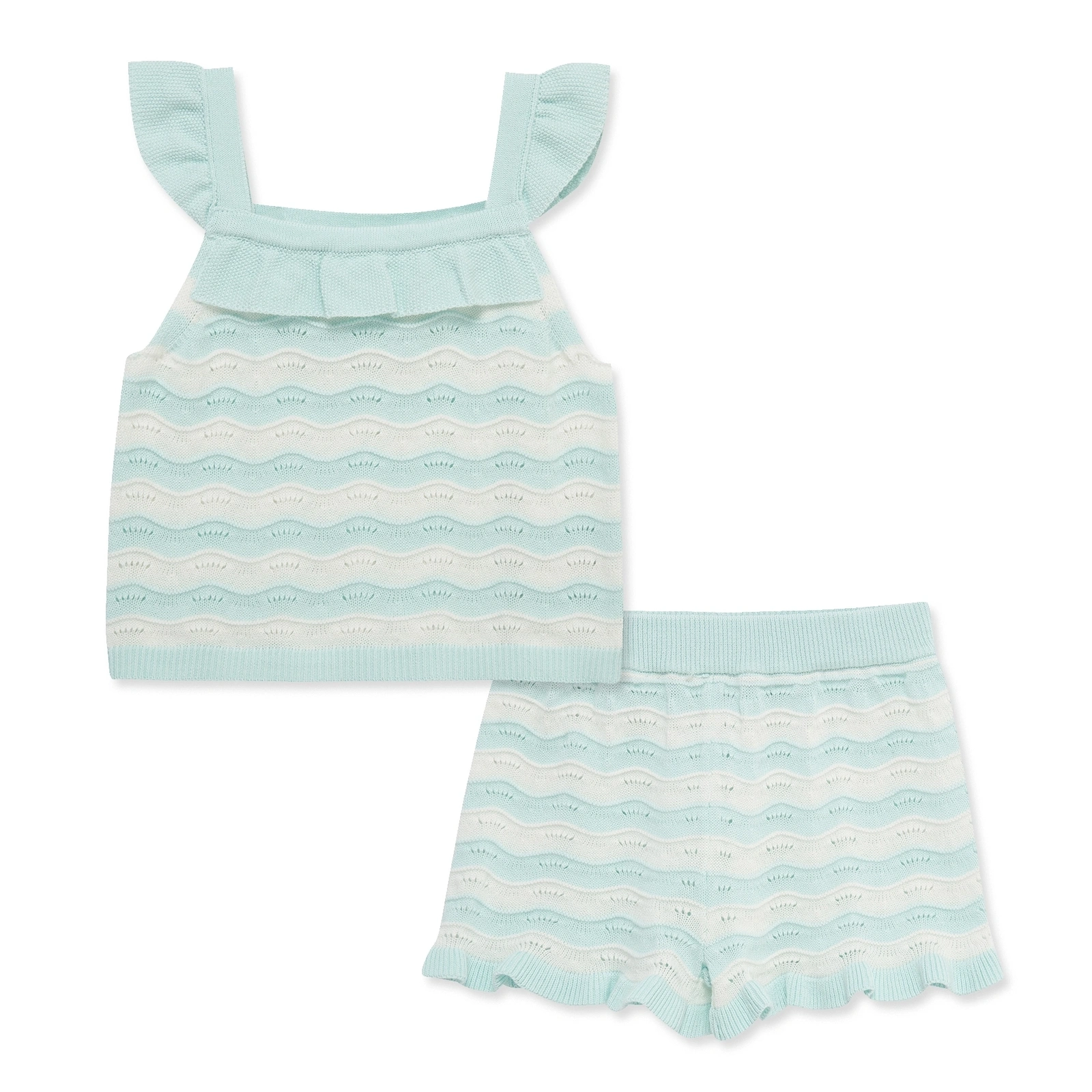 【Little Me】薄荷綠細肩背心上衣/褲子