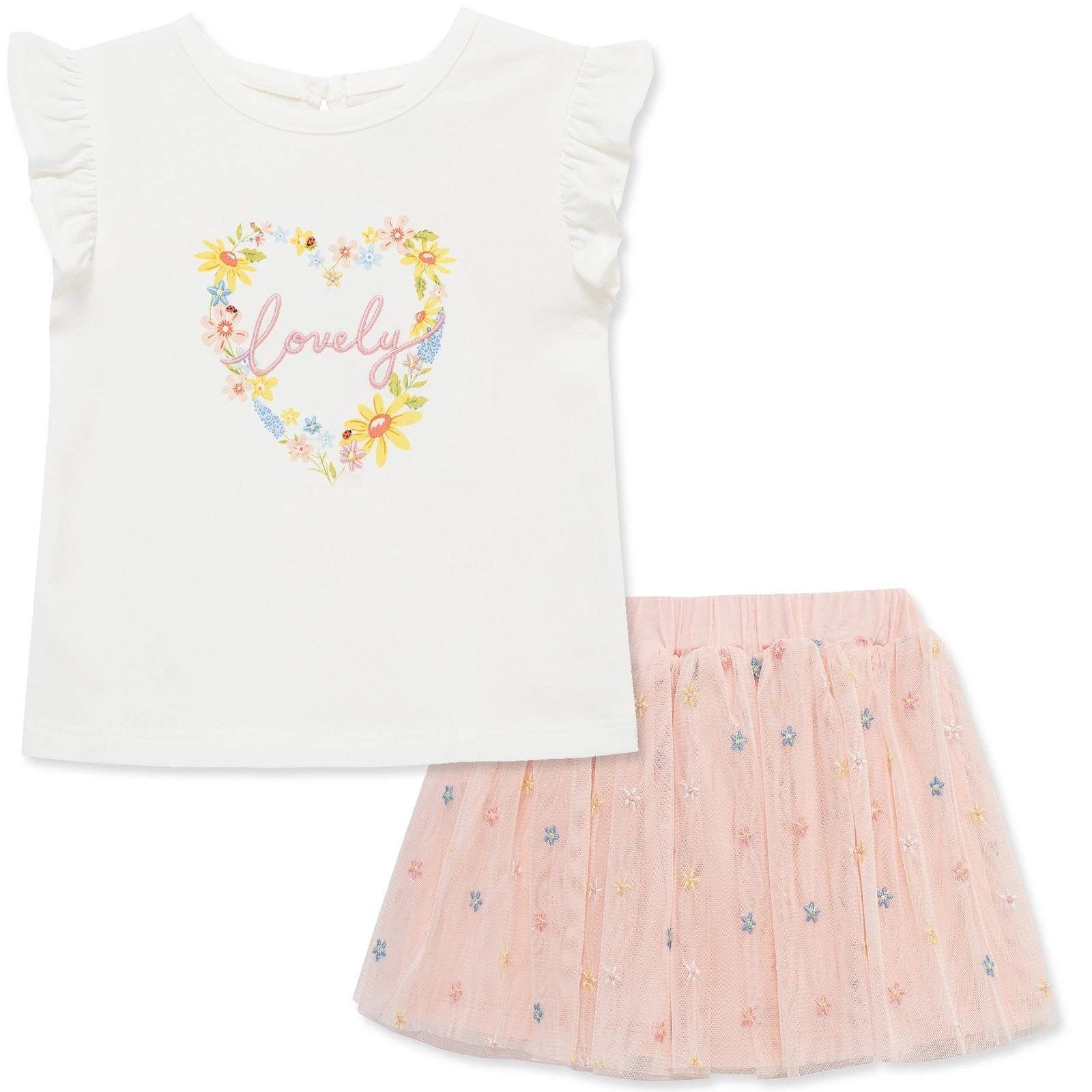 【Little Me】粉花褲裙套裝