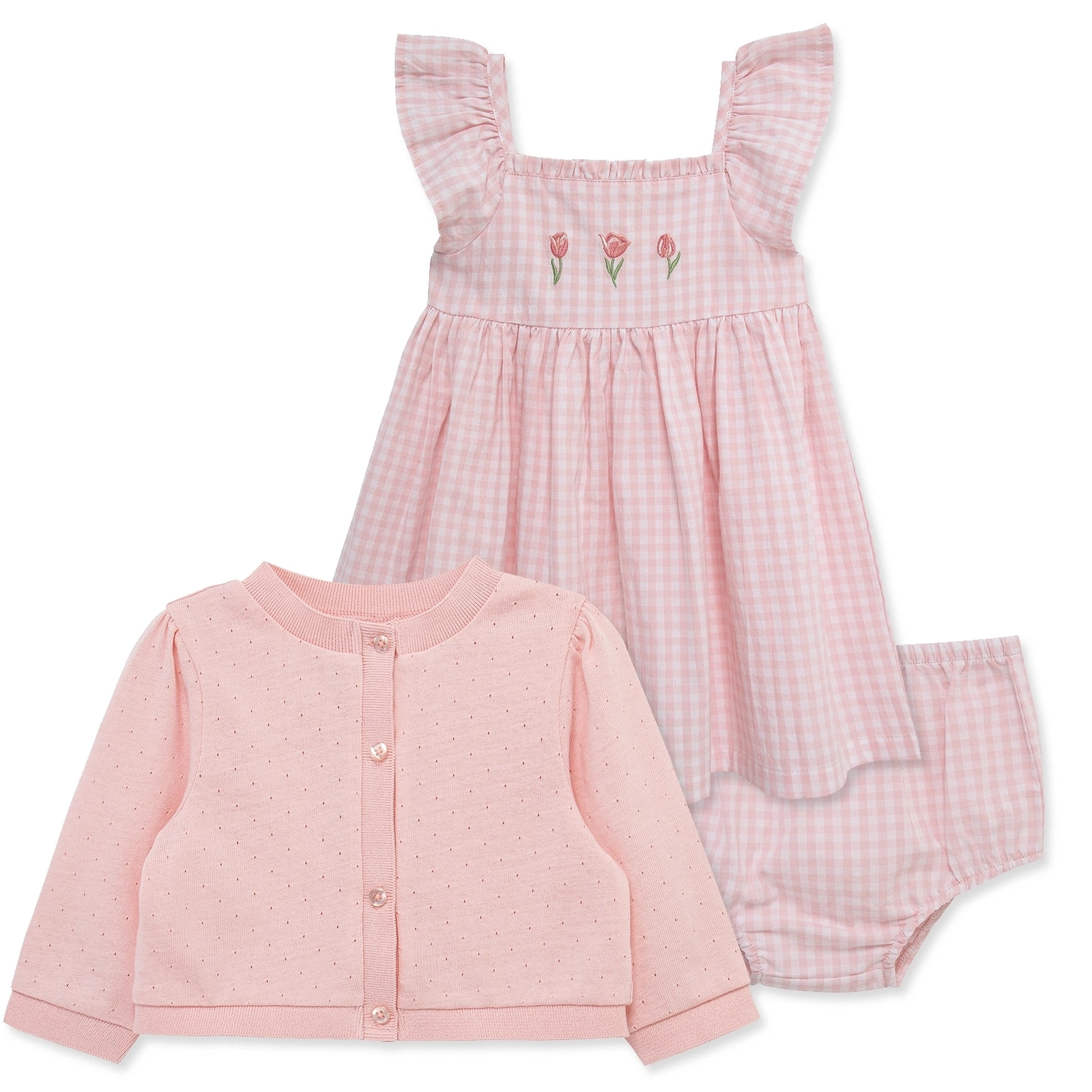 【Little Me】粉色格紋外套/洋裝/褲