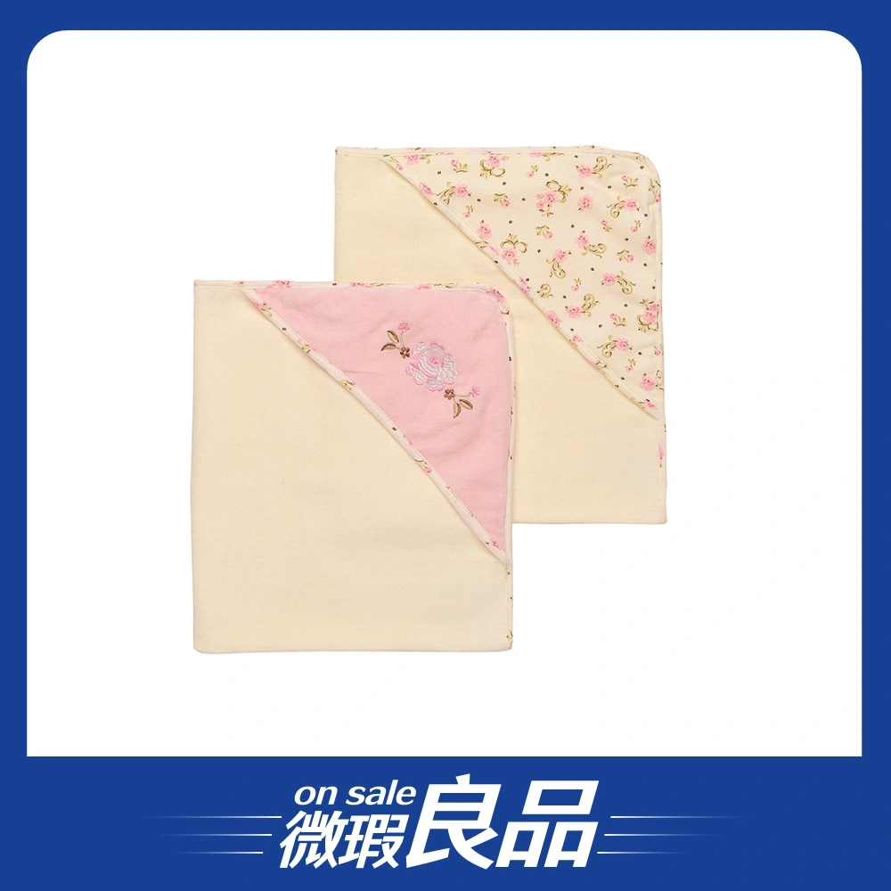 【微瑕良品】【Little Me】玫瑰包巾2入組