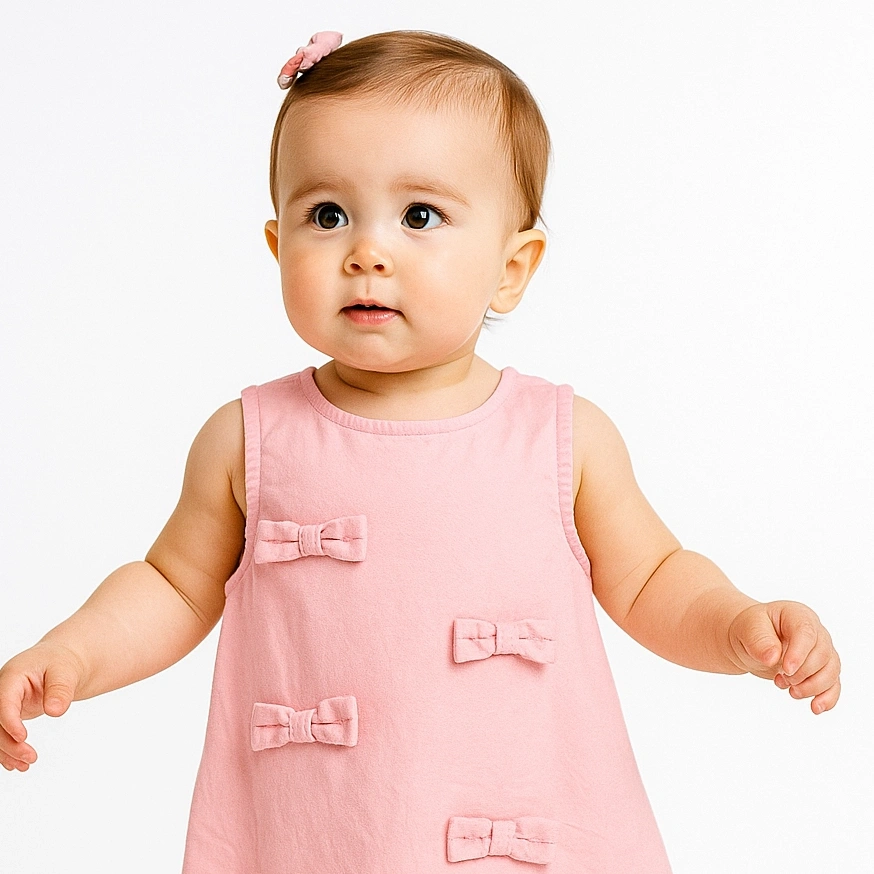 【Little Me】粉漾蝴蝶結洋裝/襯褲