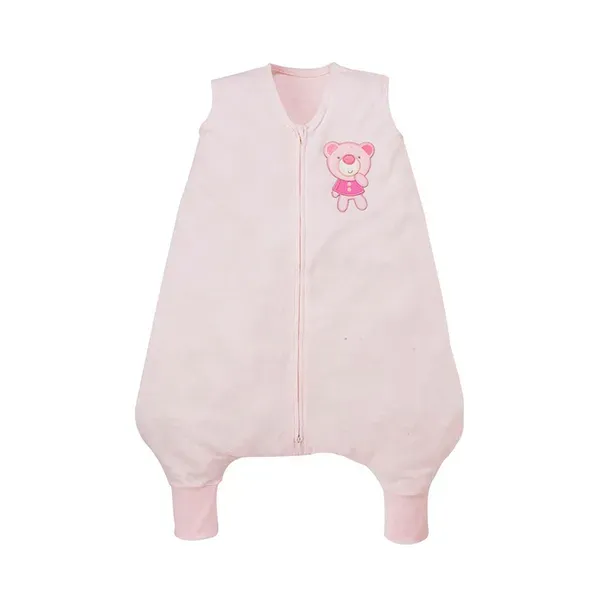 【Baby City娃娃城】負離子毛巾背心防踢睡袍/粉