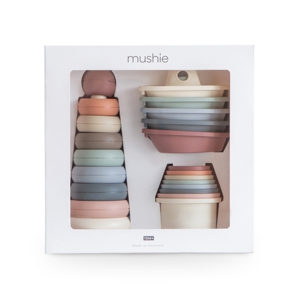 【mushie】3合1玩具禮盒/疊疊樂漂漂船疊杯