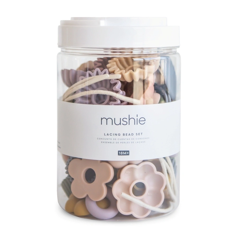 【mushie】感統穿線串珠玩具組/繽紛花形 手眼協調 精細動作 認知玩具 送禮好物