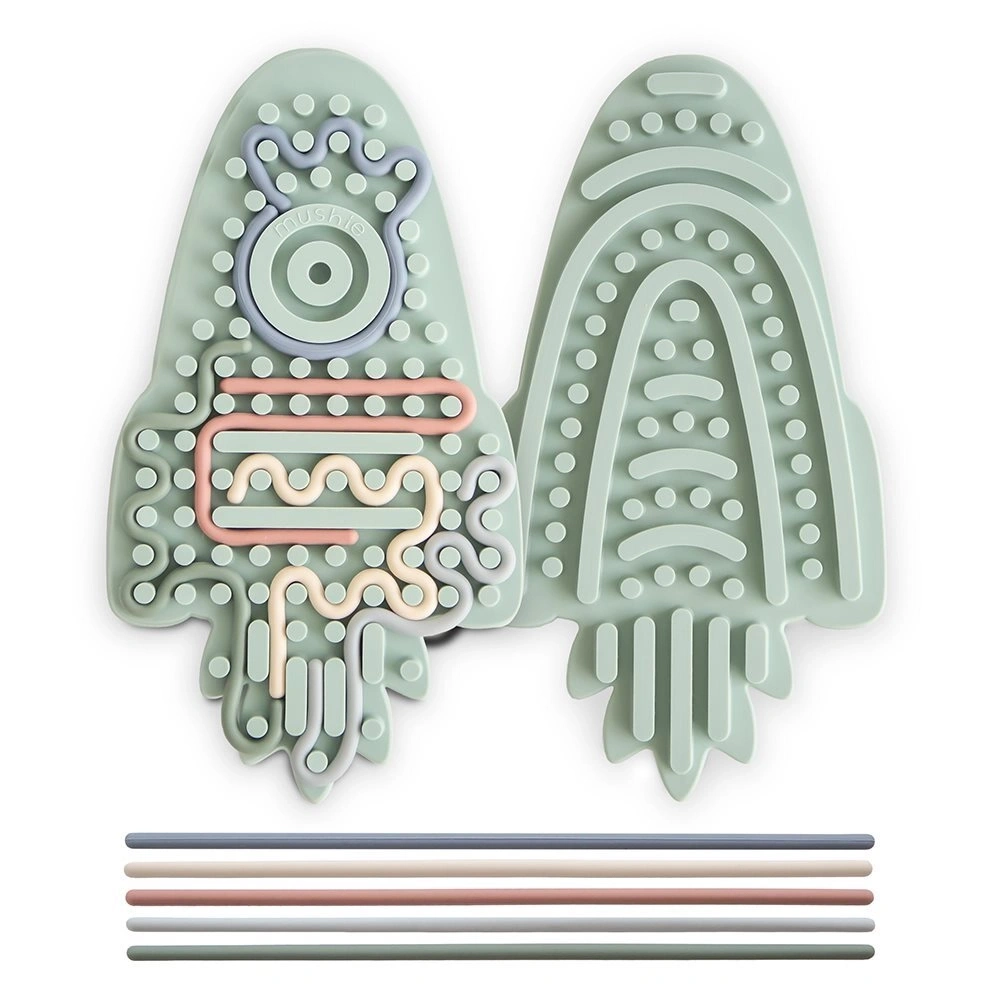 【mushie】矽膠拉拉感統安撫玩具/火箭 精細動作 手眼協調 專注力培養 感官探索 食品級矽膠 益智操作