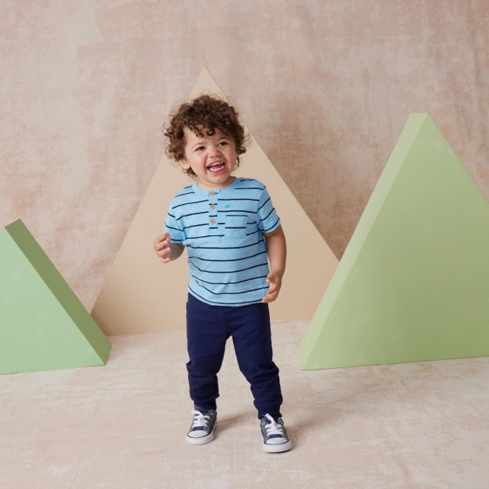 【Little Me】藍色恐龍上衣二入/長褲