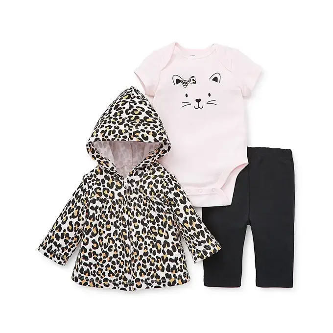 【Little Me】小貓連帽外套＋連身衣＋褲子