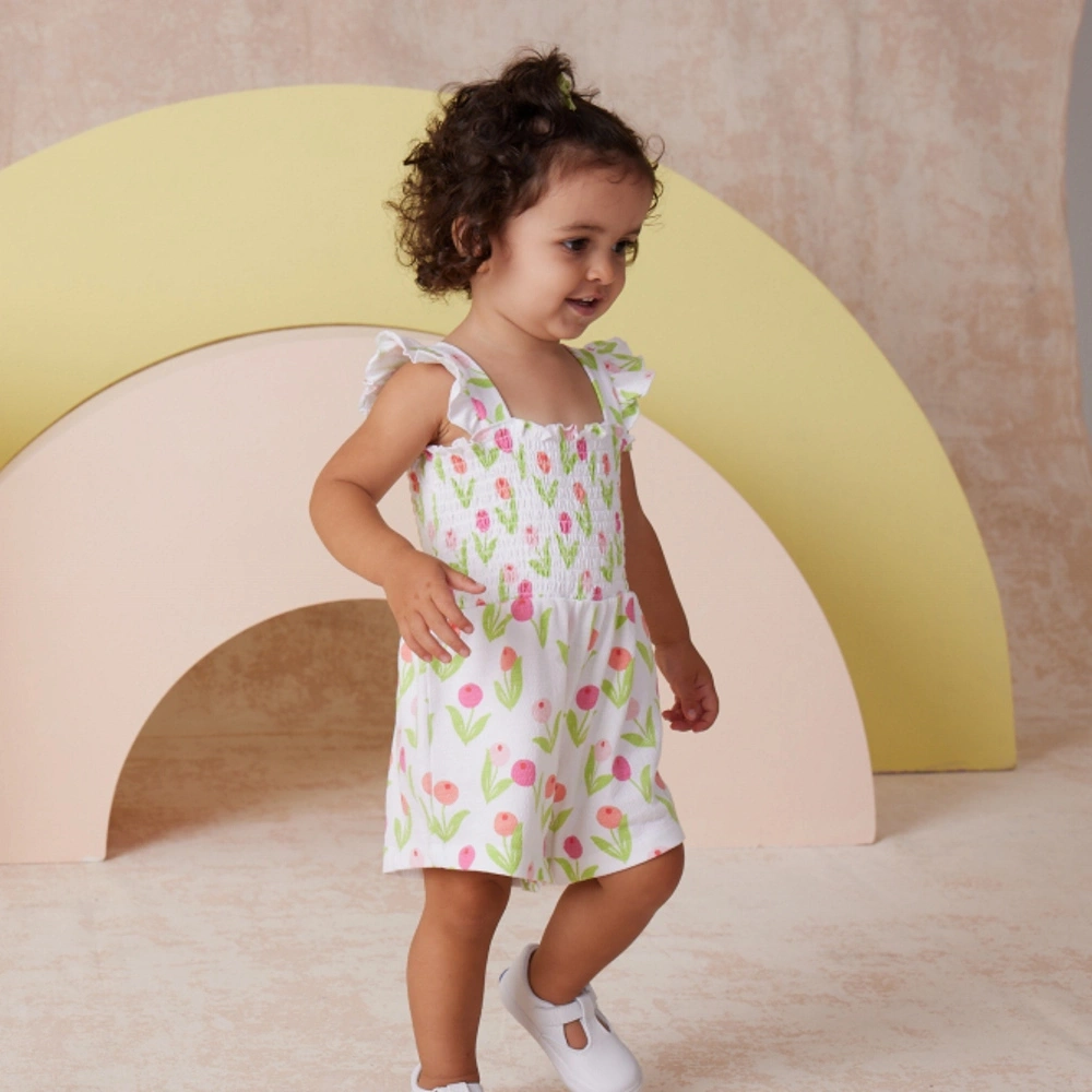 【Little Me】鬱金香鬆緊連身褲