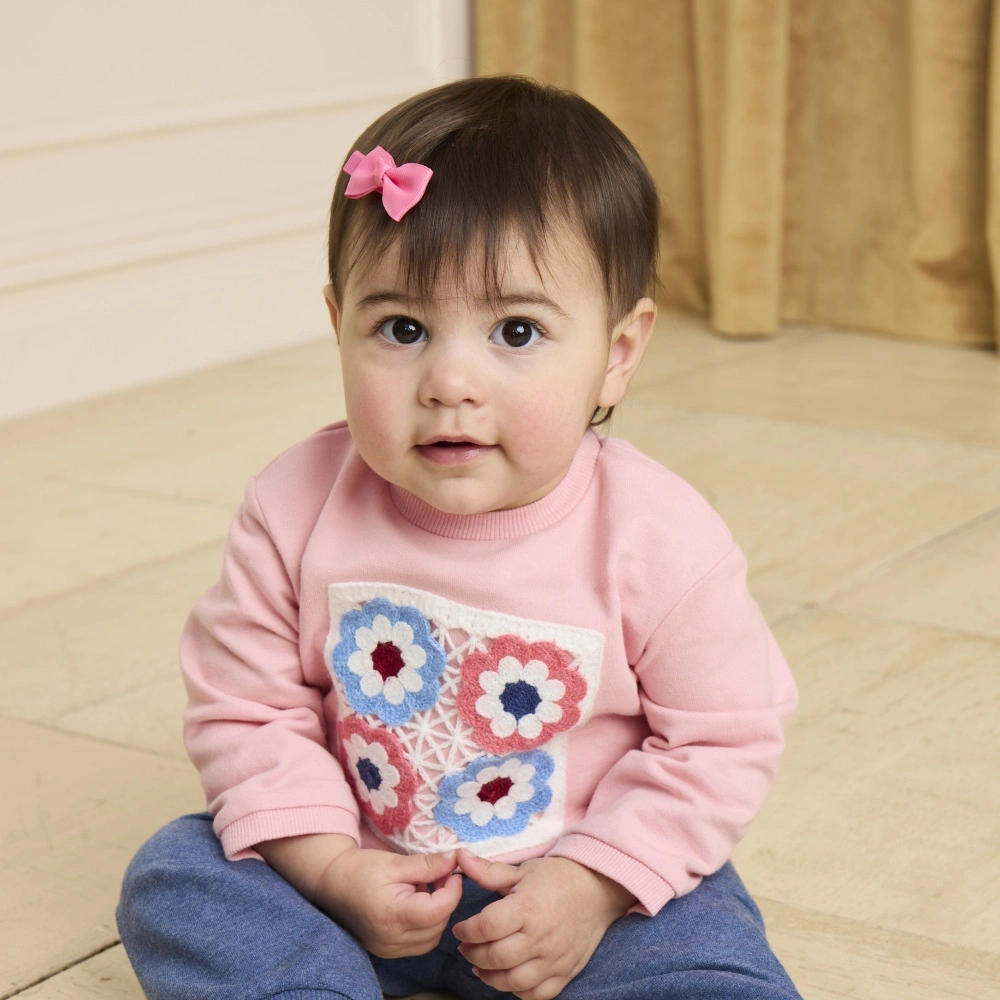 【Little Me】法式窗框長袖上衣/長褲