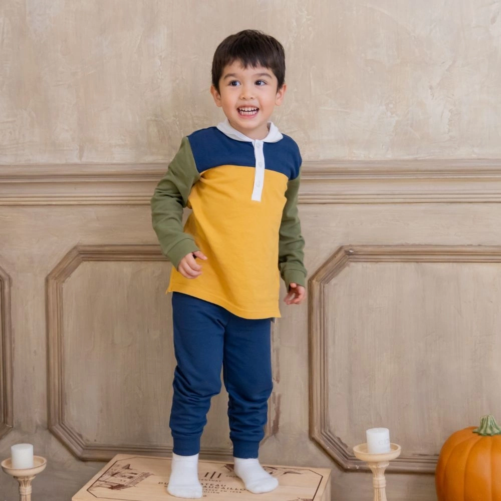 【Little Me】色塊POLO上衣/長褲