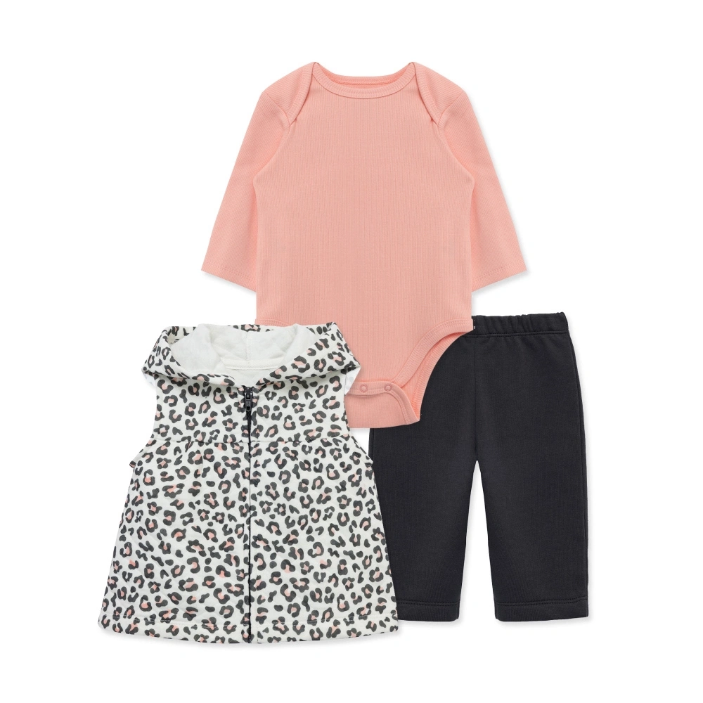 【Little Me】豹紋連帽背心/連身衣/褲子