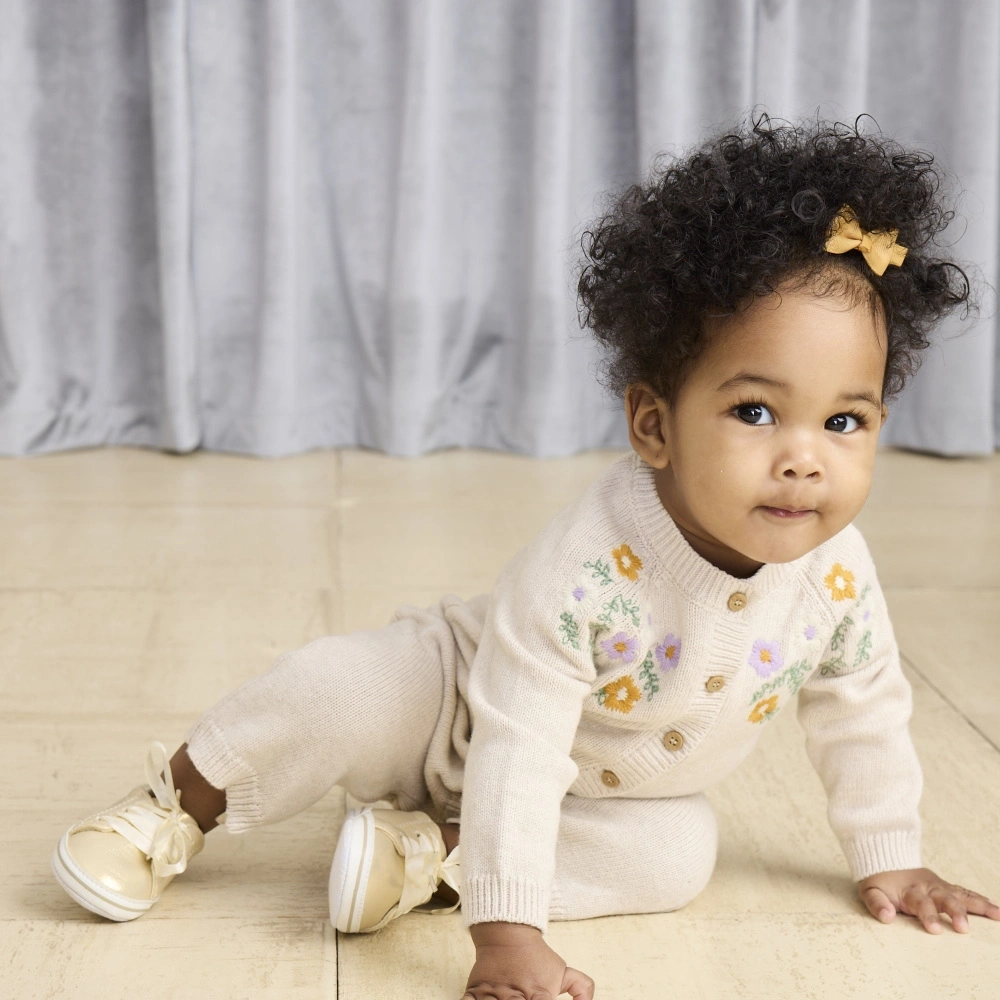 【Little Me】花環針織兔裝