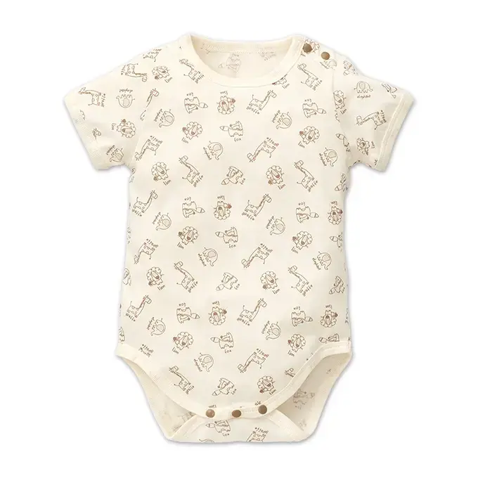 【Baby City娃娃城】有機棉短袖肩開連身衣