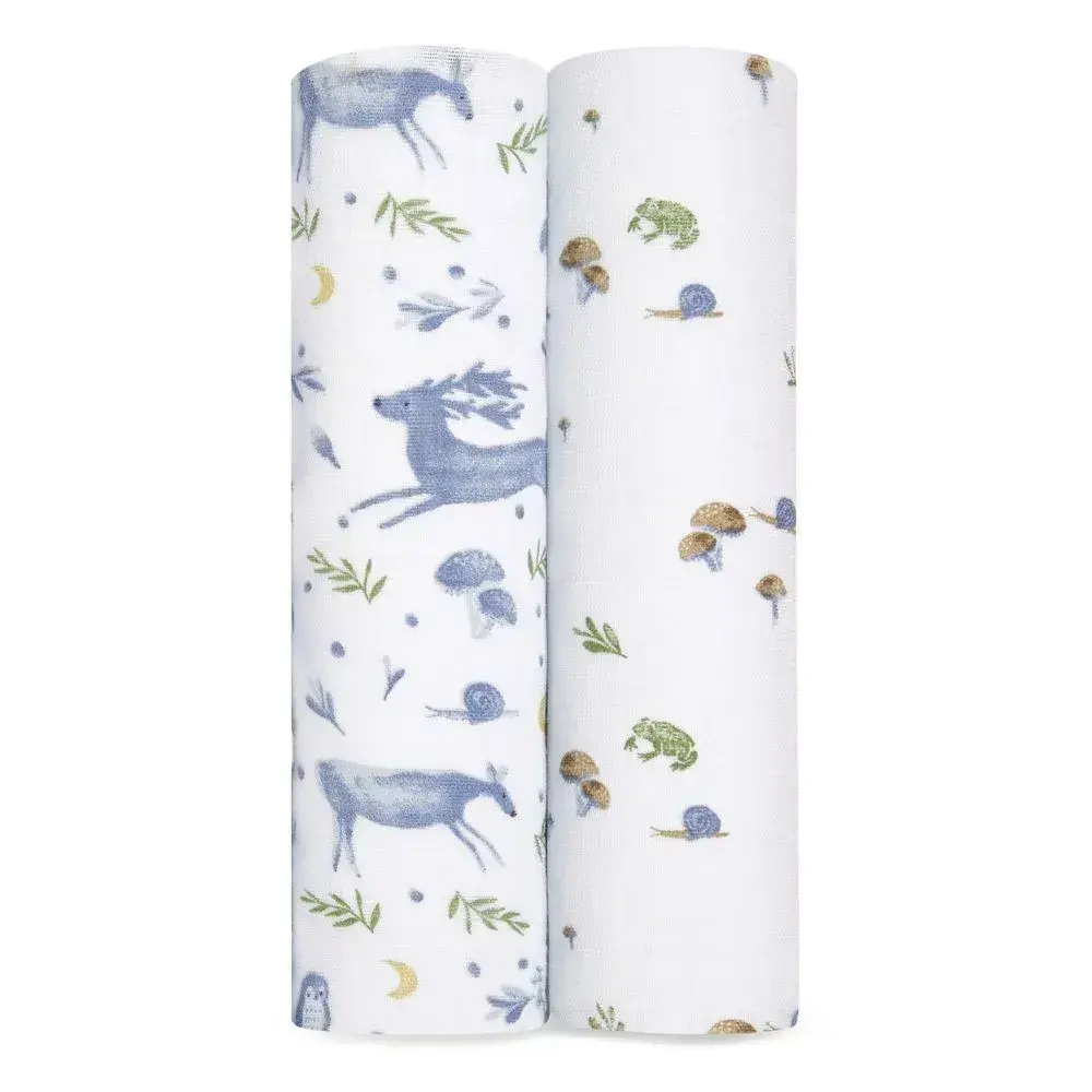 【Aden&Anais】多功能包巾2入/藍調森林