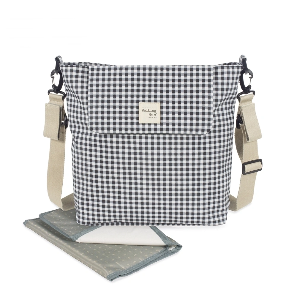 【Walking Mum】防潑水育兒媽媽包/黑白細格
