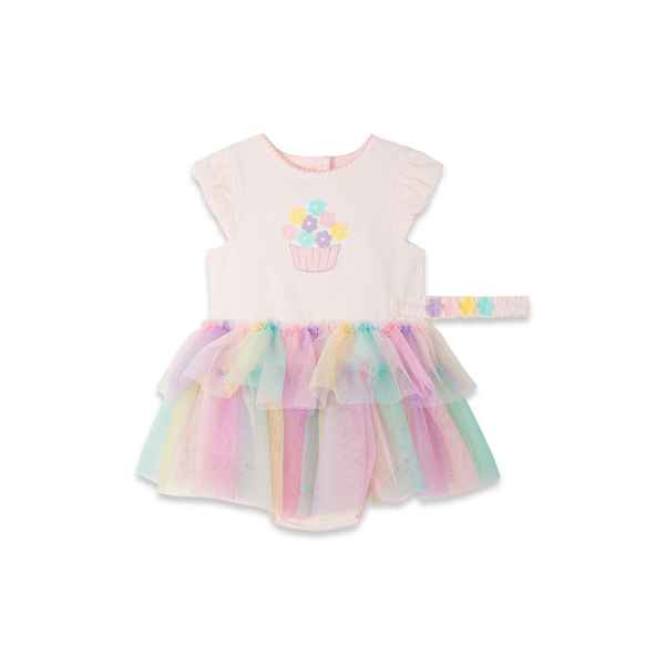 【Little Me】杯子蛋糕芭蕾連身衣/髮帶