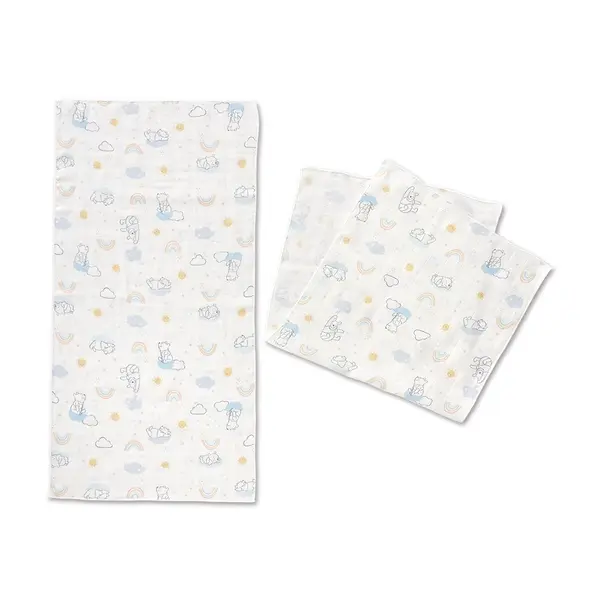 【Baby City娃娃城】維尼紗布多功能長手巾2入