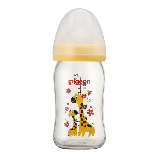 【Pigeon貝親】寬口母乳實感玻璃奶瓶160ml/彩繪款