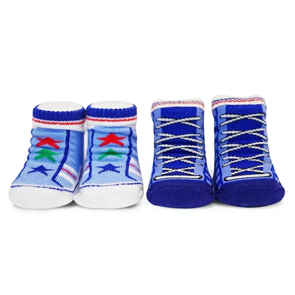 【Baby City娃娃城】運動藍男童短襪2入禮盒