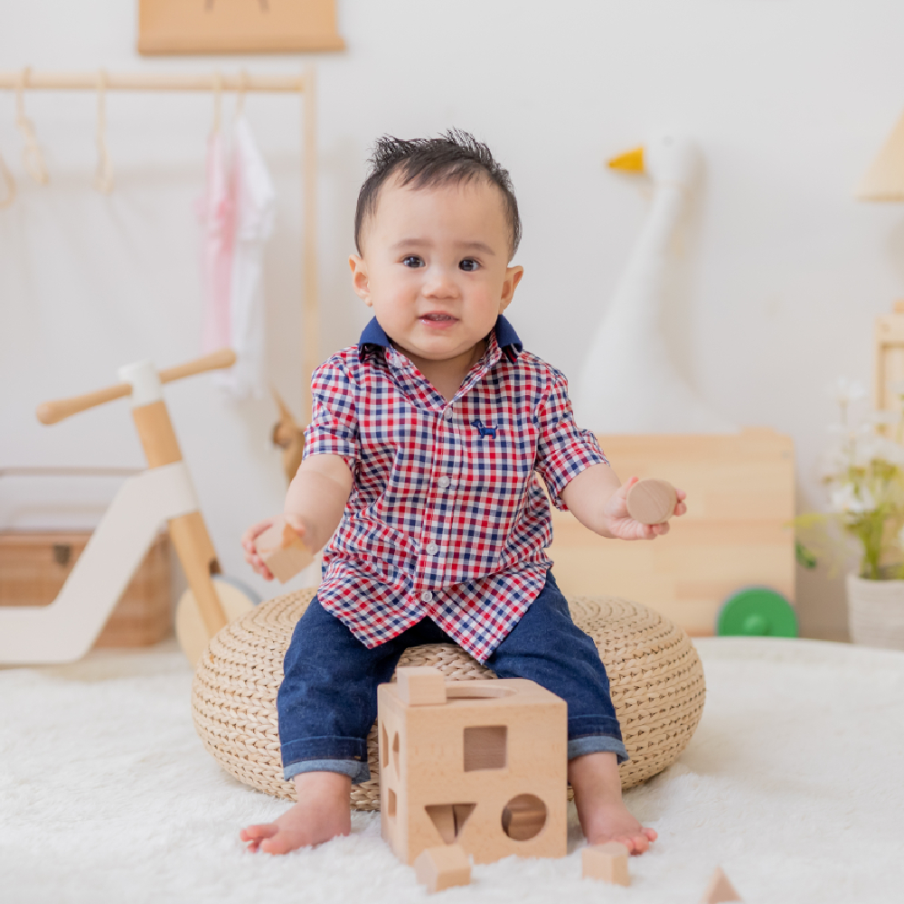 【Little Me】格子襯衫/長褲