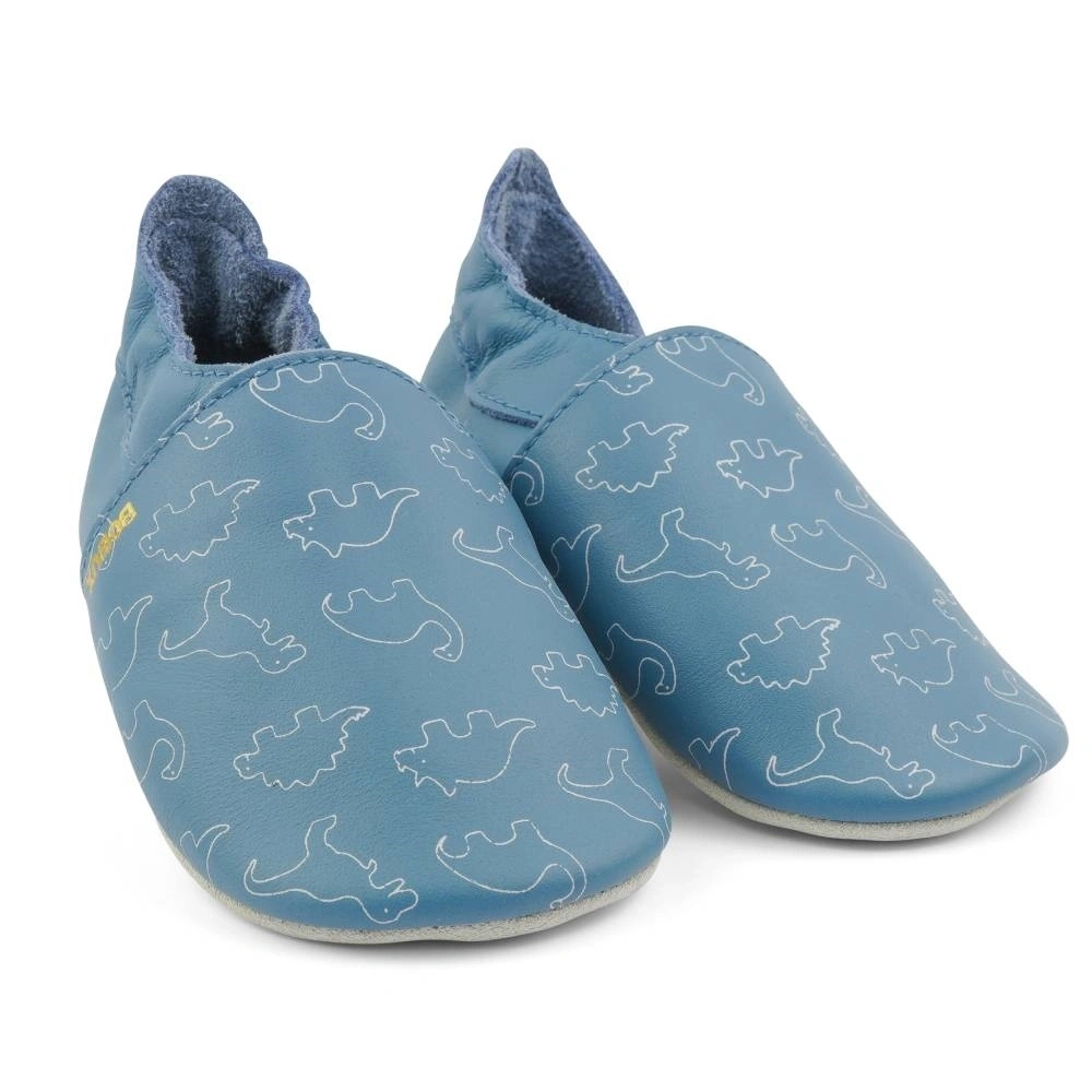 【BOBUX】真皮寶寶成長鞋/恐龍夥伴/藍色