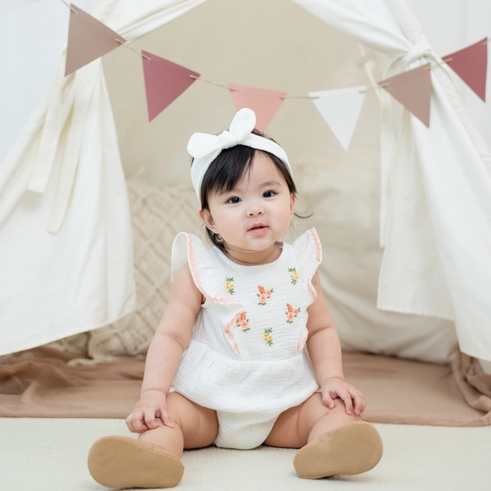 【Little Me】花束泡泡連身衣/髮帶